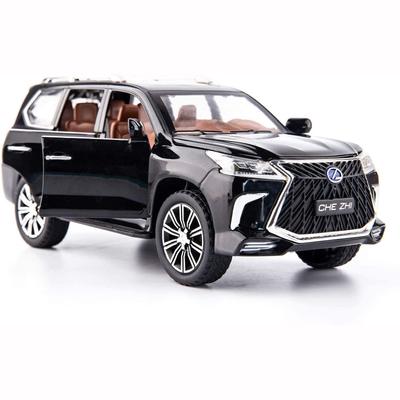 Lexus 570 Off-Road в масштабе 1/24, модель роскошного внедорожника, игрушечный автомобиль из цинкового сплава со звуком и светом для детей, подарок для мальчиков и девочек