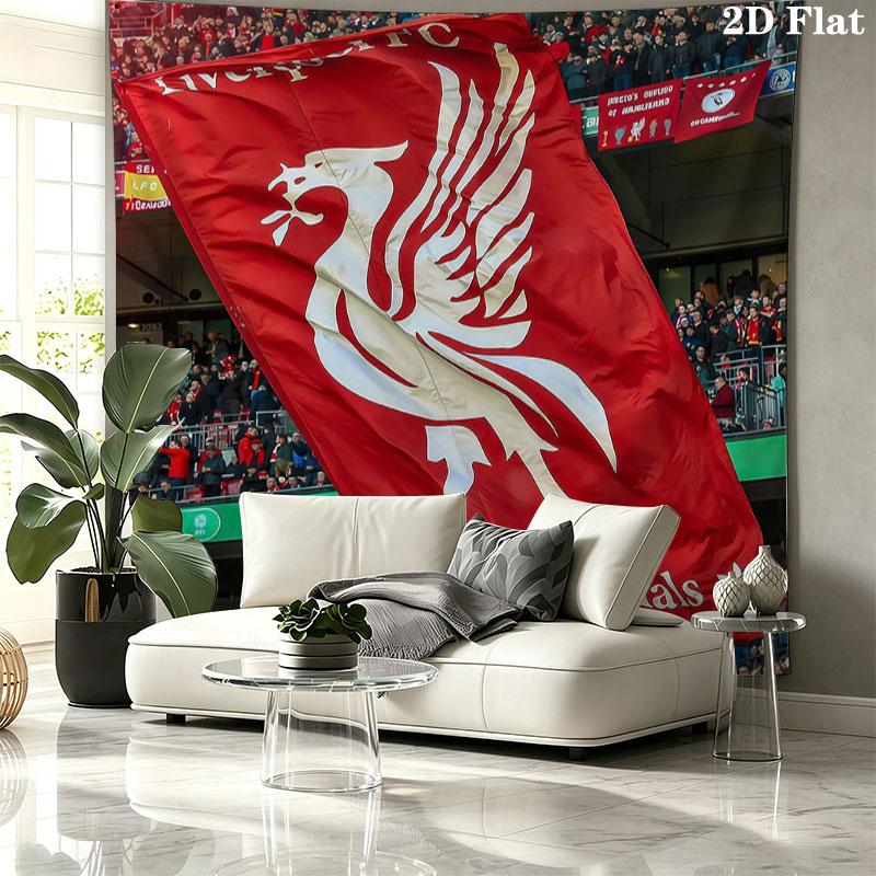 Liverpool Flag Wall tapestry, aesthetic printed fabric blanket, suitable for bedroom, living room, and home decor.