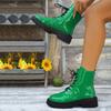 Обувь для женщин 2024 года, женские ботинки в британском стиле, высококачественные зеленые мотоциклетные ботинки, нескользящие ботинки для походов с толстой подошвой Zapatos