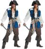 Adult Pirate Costume Caribbean Pirate Costumes Men's Halloween Party Clothes Role Play Fancy Cosplay 7 Costume Sets Party Wear