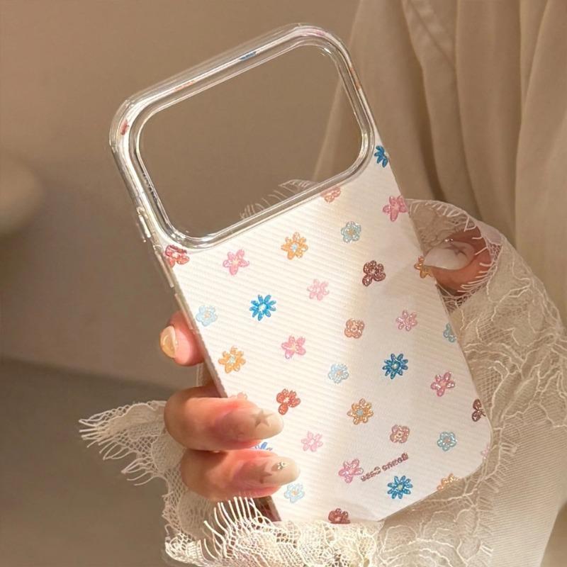 Корейский цветной чехол-цветок для iPhone 17 Air 16 15 14 13 12 11 Pro Max mini XS XR X 7 8 Plus Цветочный ударопрочный жесткий чехол