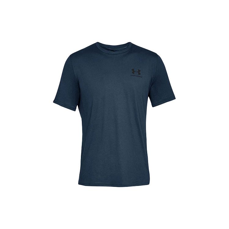 Under Armour Футболка с логотипом для спорта и фитнеса, бега, мужские топы, темно-синяя 1326799-408