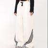 Women's Summer Striped Wide-Leg Sweatpants: Trendy, Loose-Fit, Straight-Leg Design