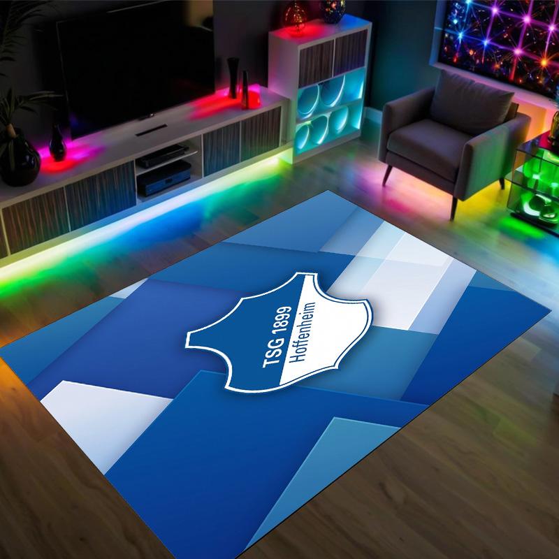 TSG Hoffenheim FC Design Crystal Velvet Carpet Cozy Non?Slip Printed Rug For Bedroom Living Room Entrance
