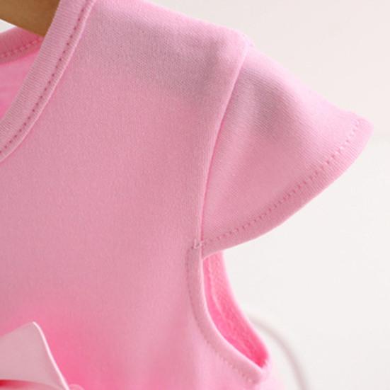 Girl Dress Lovely Net Yarn Splicing O-neck Baby One-piece Romper Mesh Dress for Party