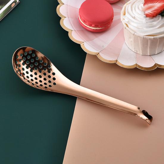 Ложка с прорезями, пищевой сорт, гладкая полированная термостойкость, фильтр без дематации, икра яичного желтка