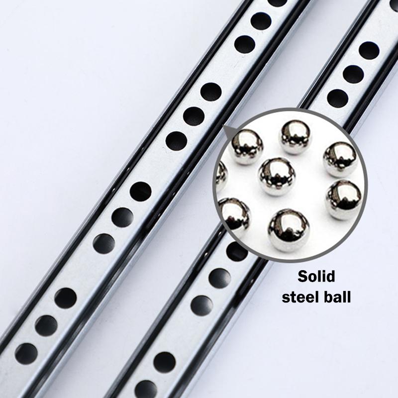 2Set Smooth Glide Bearing Drawer Slides 17Mm Wide Two Way Slide Drawer Glides 8"-17" Hardware Accessories Drawer Rail