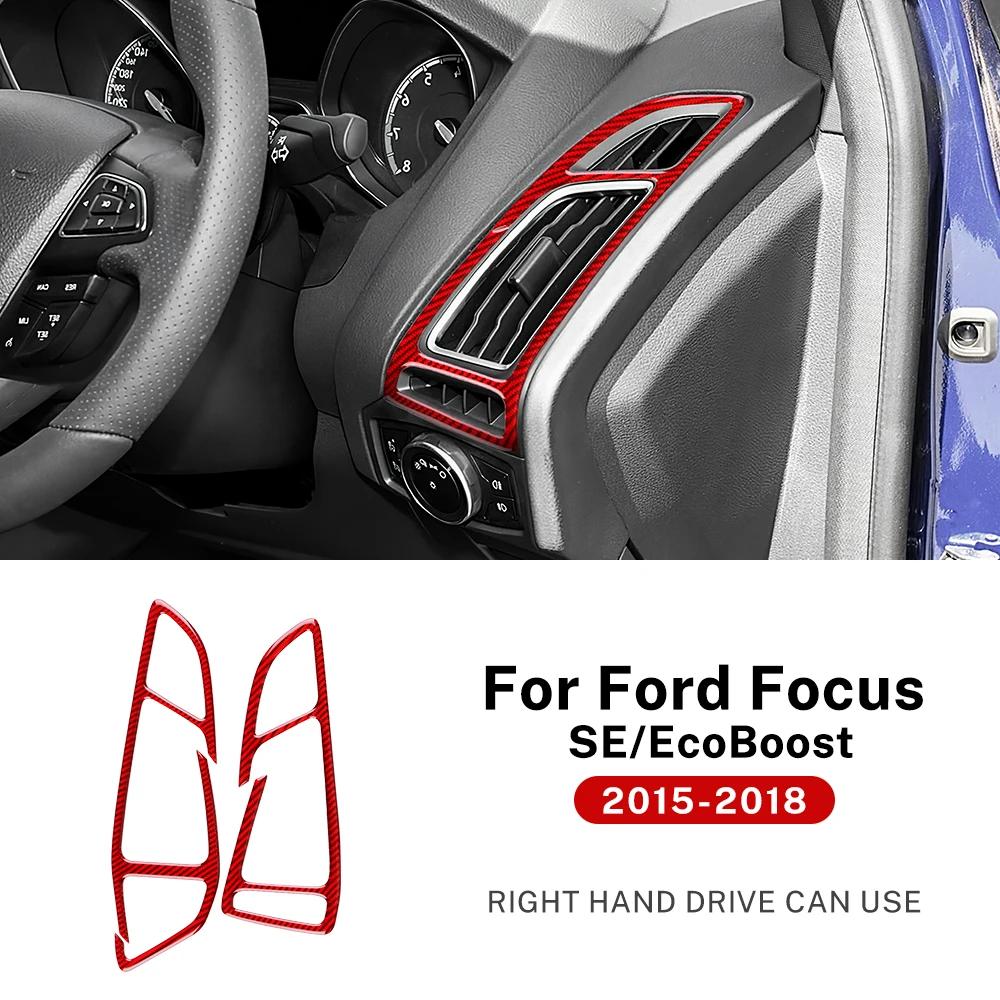 For Ford Focus SE RS ST Ecoboost 2012-2015 2016 2017 2018 LHD RHD Real Soft Carbon Fiber Sticker Car Side of Instrument Outlet