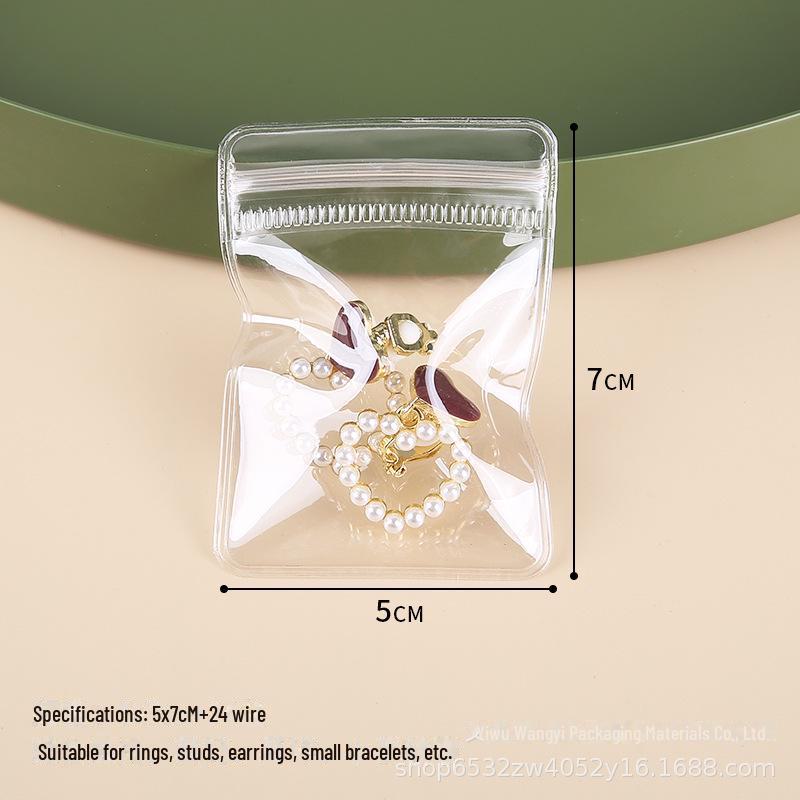 Плотный ПВХ прозрачный мешок для хранения ювелирных изделий с застежкой-молнией - антиокислительный для сережек