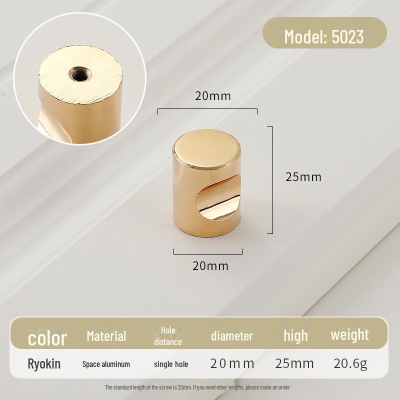 Золотая круглая ручка для ящика класса люкс с одним отверстием для современных простых шкафов