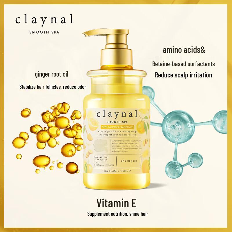 CLAYNAL Amino Acid Mineral Clay Root Strengthening Yuzu Ginger Shampoo