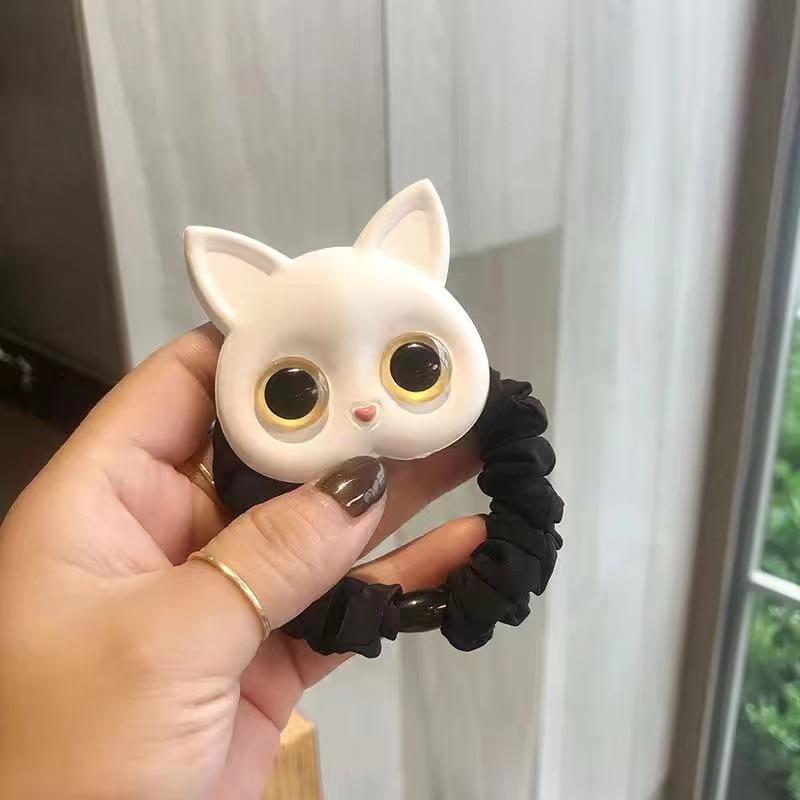 Корейская мультяшная резинка для волос с кошкой для детей и взрослых - Универсальная повязка на голову и аксессуары с резинкой