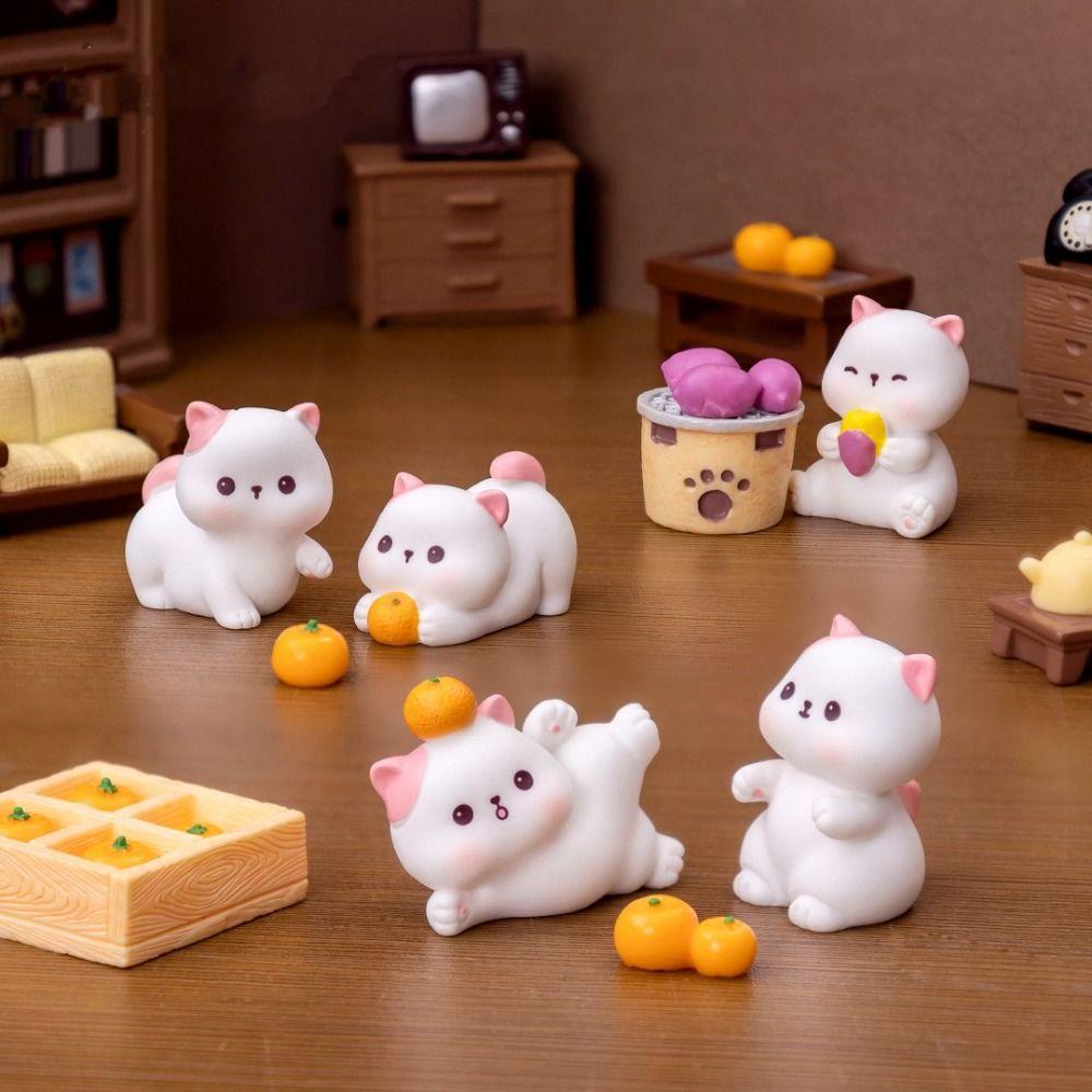 DIY Doll House Cat Doll Gardening Mini Animals Figurine Creative Miniature Figurines