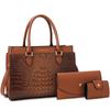 3 Pieces Set Ladies Purses and Handbag Female Shoulder Bag Elegent Short Handle Bag High Quality PU Leather Tote Bag for Women