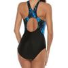 2025 New Printed One Piece Swimsuit For Women Sport Swimwear Female Cut Out Backless Bathing Suit Professional Swimming Suit XXL