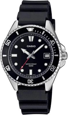 CASIO Стандартные аналоговые часы для мальчиков и девочек с черным безелем и уретановым ремешком, модель Overseas [Casio] MDV-10-1A1V Женские [Товар]