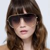 Oversized Hollow One-Piece Sunglasses Women Big Frame 2025 Luxury Brand Special-Shaped Sun Glasses For Ladies Eyewear Shades