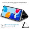 Clear View Mirror Leather Phone Case For Xiaomi Redmi Note 11 10 9 Pro 11S 10S 9S 10C 9A Mi 12 Poco X4 X3 NFC M4 M3 Pro 4G 5G Flip Stand Cover