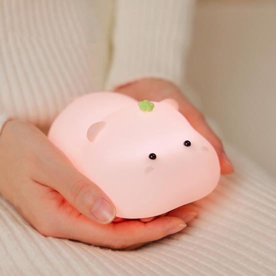 Ночник Мультяшный Хайлендская корова Лошадь Гиппопотам Дизайн Силиконовый Животный Светильник Детский Диммируемый Сенсорное управление Мягкое свечение Ночник