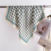 Geometric Green Rhyme Interwoven Printed Silk Scarf Square Scarf High-End Shawl Versatile Neck Small Square Scarf Headscarf
