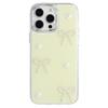 For iPhone 16 Pro Max Case Pearl Bow Epoxy Design TPU+PC Phone Back Cover