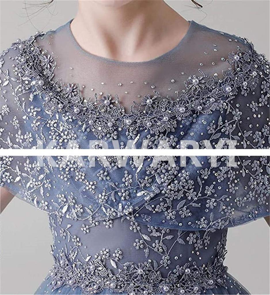 Karwavyi Formal Princess Perfect for Piano and Entrance Ceremonies Girls' Dress, Embroidered, Weddings, Recitals, Parties, Shichi-Go-San, Concerts,