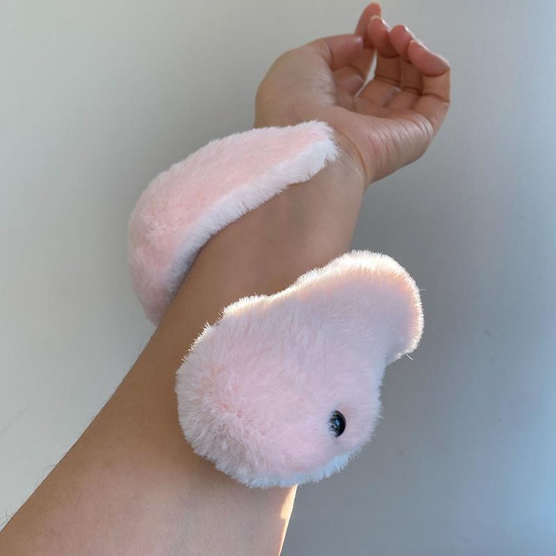 Cute Creative Snake Plush Toy Cartoon Small Pink Snake Soft Stuffed Doll Wristband Room Ornament Year Mascot Decoration Gift