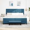 Box Spring Bed with Mattress Dark Blue 200 x 200 cm Velvet