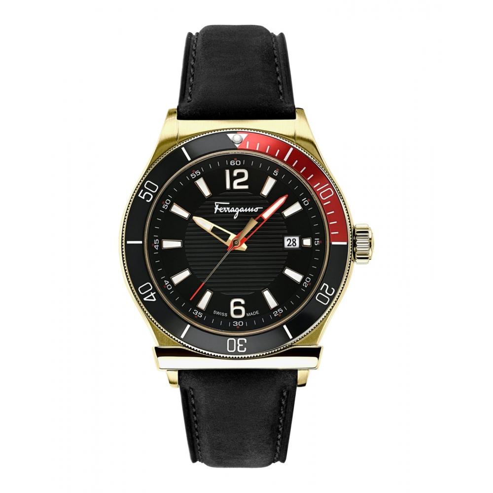 Salvatore Ferragamo 1898 Sport Strap Watch Blue Ip Yellow Gold Blue Sfyk00220