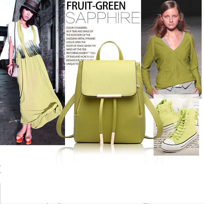 Женский рюкзак из искусственной кожи Черный/Бежевый/Черный+Белый/Черный +Розовый/Небесно-Голубой/Синий/Темно-Синий/Фиолетовый/Бордовый/Розовый/Розовый/Зеленый