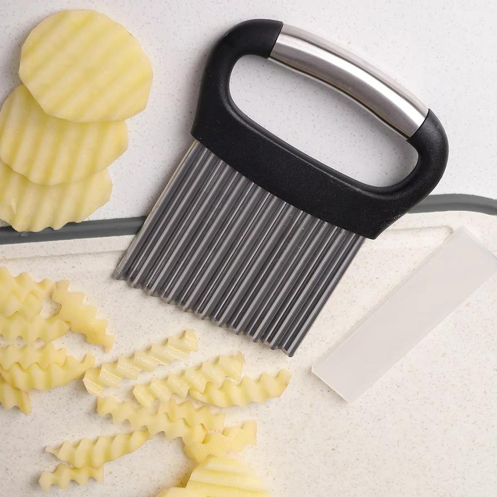 Stainless Steel Wavy Potato Cutter, Crinkle Cutting Tool For Potato, Onion And Vegetables