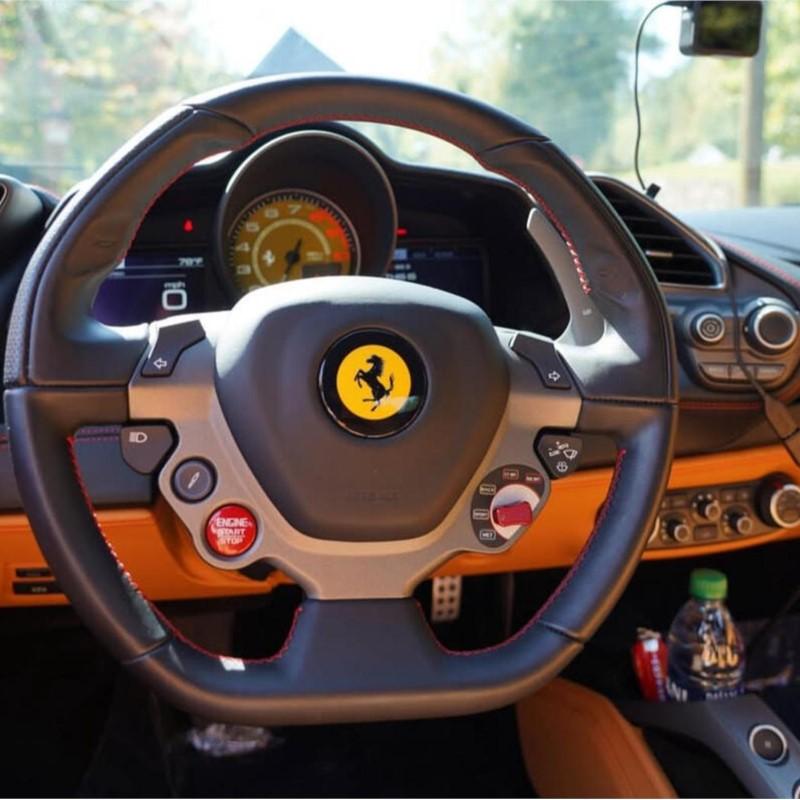 5.5СМ F-Ferrari-F Логотип Автомобиля Наклейка на Руль Декоративная Наклейка для Ferrari Roma 488 Portofino Spider SF90 F8 Competizione