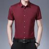 Men's Summer Solid Color Short-sleeved Lapel Shirt Casual and Comfortable Slim Thin Section Blouse