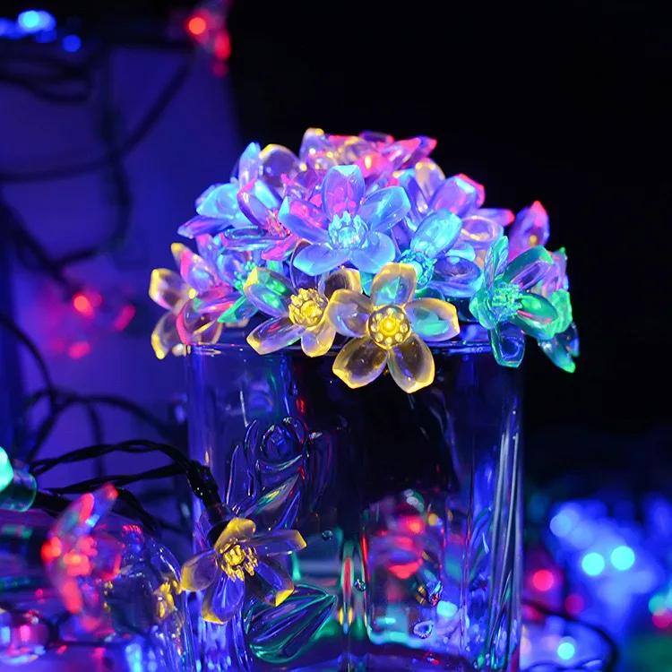 Solar PURPLE/BLUE/WARM/COLOR Cherry Blossom Garden Blossom Lights Garlands String Lights Solar Outdoor Waterproof Christma Deco