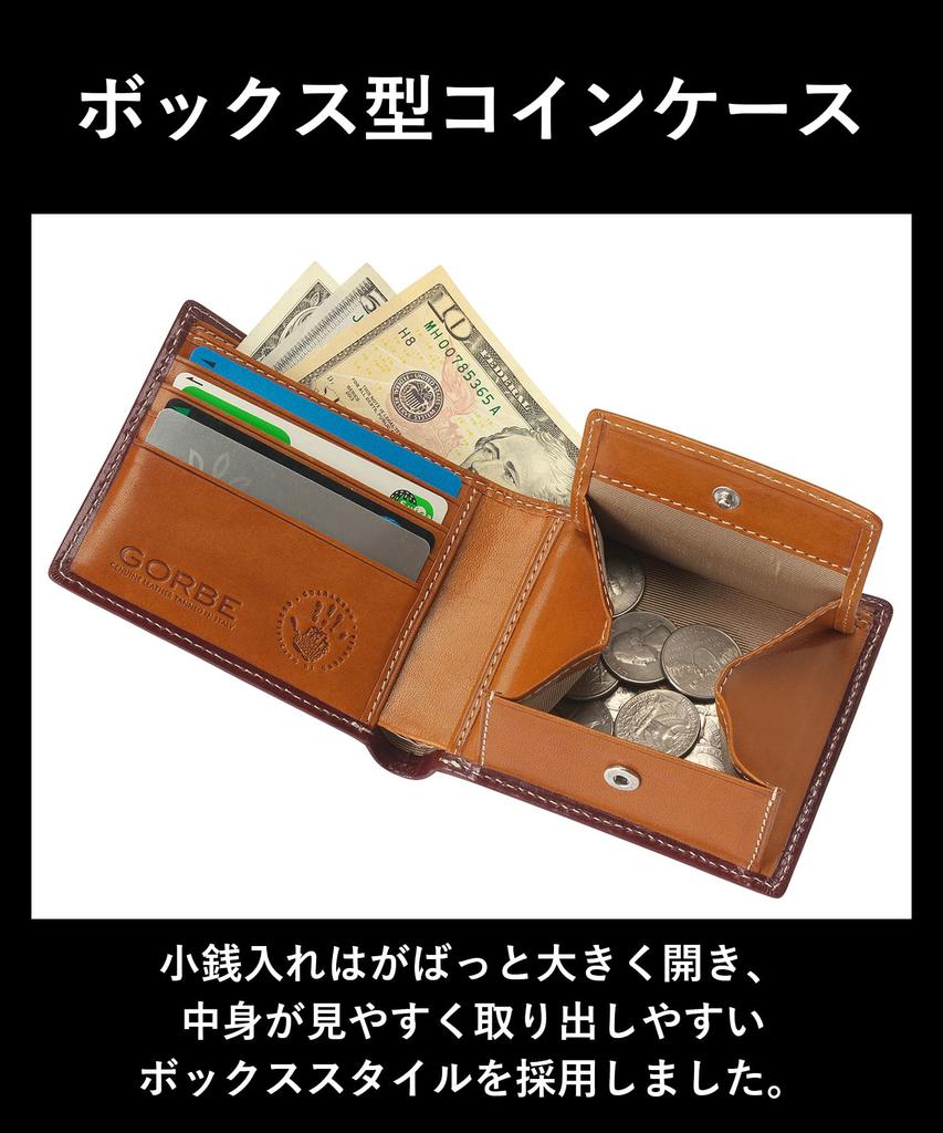 Golbe Мужской умный кошелек-бифолд из итальянской кожи (черный)