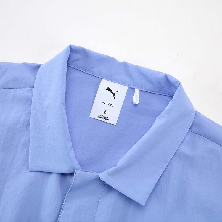 Puma Классика Тканая Haus Of Loose Воротник Мода Мягкая Футболка с коротким рукавом Унисекс рубашки Лавандово-пурпурный 631555-47