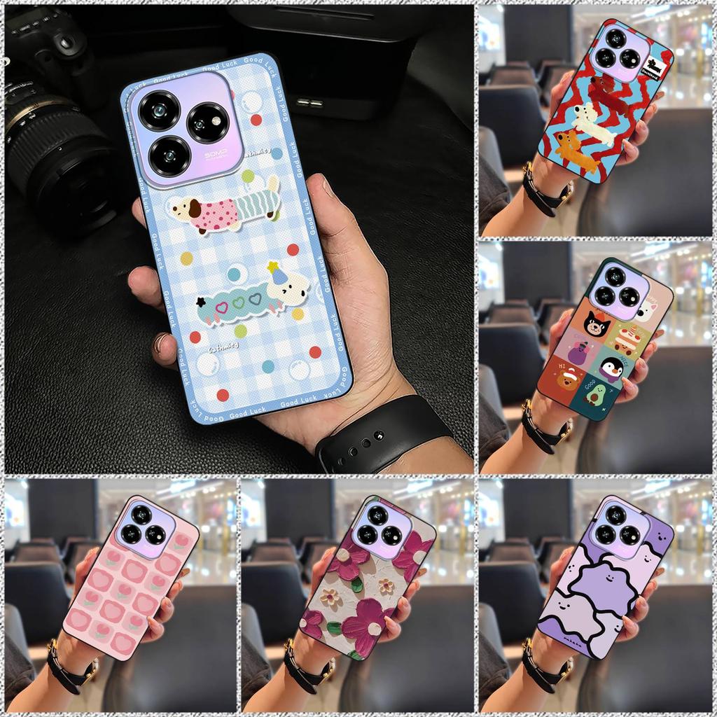 Silicone Back Cover Phone Case For ZTE Blade V60 Design/Axon 60 Lite Anti-knock Cartoon Anti-dust Animals Phone Pouch