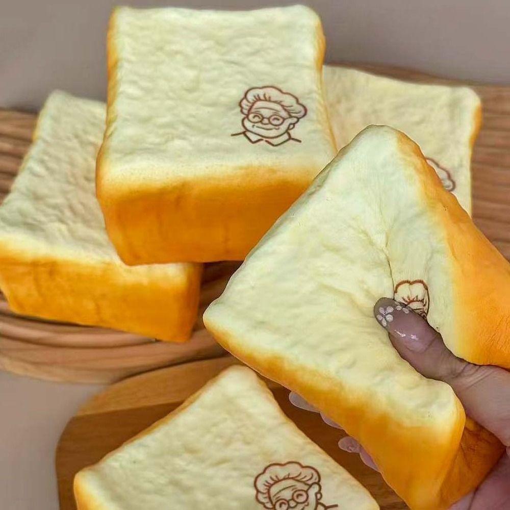 Finger Suction Grandma Toast Squishy Toy Slow Rising Sensory Fidget Toy Adults