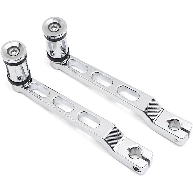 Dreamseek Motorcycle Heel Toe Shifter Lever + Shift Peg For Harley FL Softail/Touring, Road King, Street Glide/Tri Glide Trikes (Chrome)