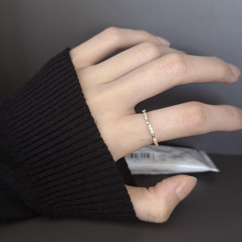 Кольцо Арт-деко Геометрическое Блестящее Звезда Сердце Микровставка Цирконий Нежное Штабелируемое Повседневное Универсальное Женское Изысканное Кольцо на Палец