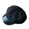 Black Star Anise Hat Women's Autumn New Retro Temperament Newsboy Hat Leather Brim Versatile Face Cap