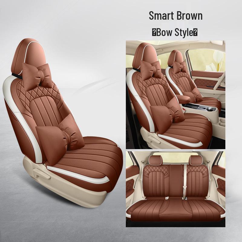 ORA Good Cat Cartoon Leather Car Seat Cushion - Universal Fit, Four Seasons