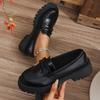Fashion Rimocy Solid Color Platform Loafers Shoes for Women 2025 Spring New Black Pu Leather Flats Woman Comfortable Slip On Boat Shoes