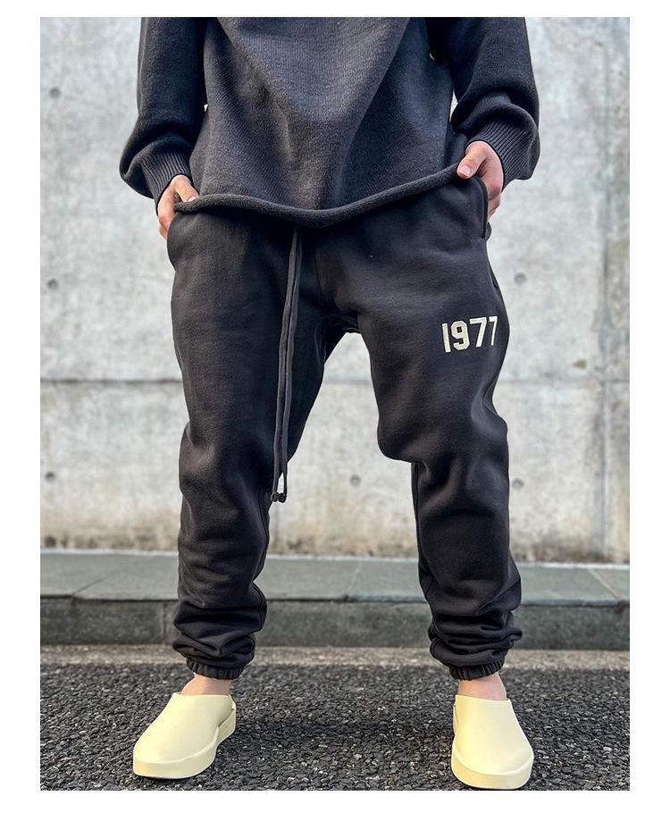 ESSENTIALS 1977 FOG Модные уличные свободные повседневные спортивные брюки с плюшем