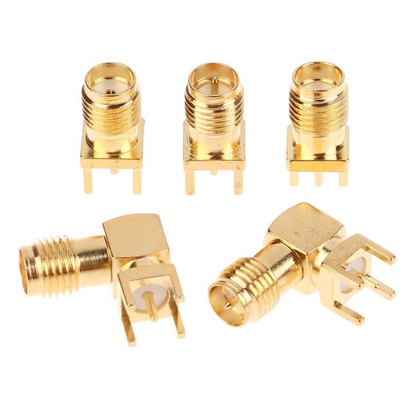 Innovative 2Pcs Rf Copper Connector Plug Socket Sma Female Jack Male Plug Adapter Solder Edge Pcb Straight Right Angle Mount