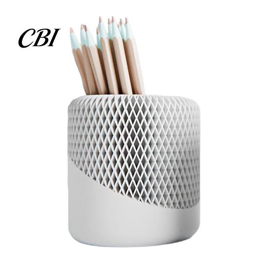 Pencil Cup Pen Holder for Desk, 3D Printed Minimalist Stationary High-end Desk Decor Storage Cup, Desktop Makeup Brush Office Vanity Container