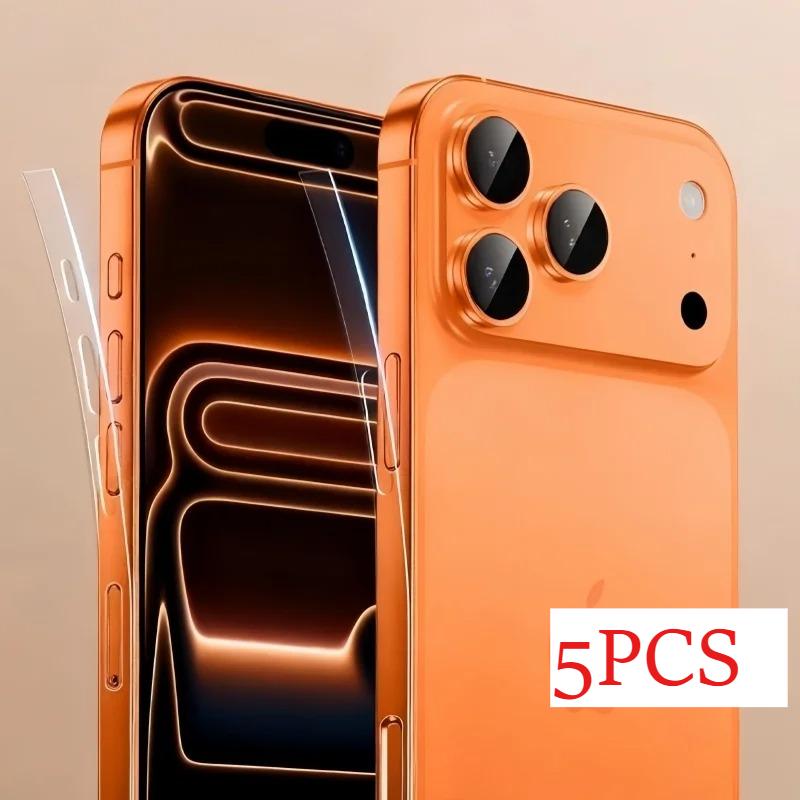 Защита боковой рамки + Защитное стекло для объектива камеры Чехол для IPhone 18 17 Pro Max 17pro Противоцарапающая Ударопрочная Наклейка Гидрогелевая Защитная пленка