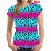 Women's Fashion Casual O-neck Short Sleeved Tops Ladies Leopard Printed Blouses Loose Tshirts