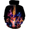 Mens Hooded Sweatshirt With Digital Print Loose Fit Long Sleeve Casual Pullover Daily Wear
