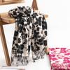 New Autumn And Winter Women'S Printed Rose Imitation Cashmere Versatile Neck Protection, Fashionable And Elegant Warm Shawl Scarf